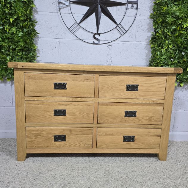 PreLoved Barker and Stonehouse Solid Oak Double Chest of Drawers - Save Over 50% PreLoved Barker and Stonehouse Solid Oak Double Chest of Drawers - Save Over 50%
