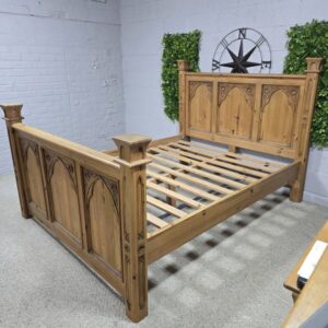 Explore the exquisite detail of this Barker and Stonehouse reclaimed pine king-size bed frame Explore the exquisite detail of this Barker and Stonehouse reclaimed pine king-size bed frame