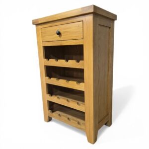 Peek inside its story... then write your own chapter with this PreLoved solid oak wine rack.