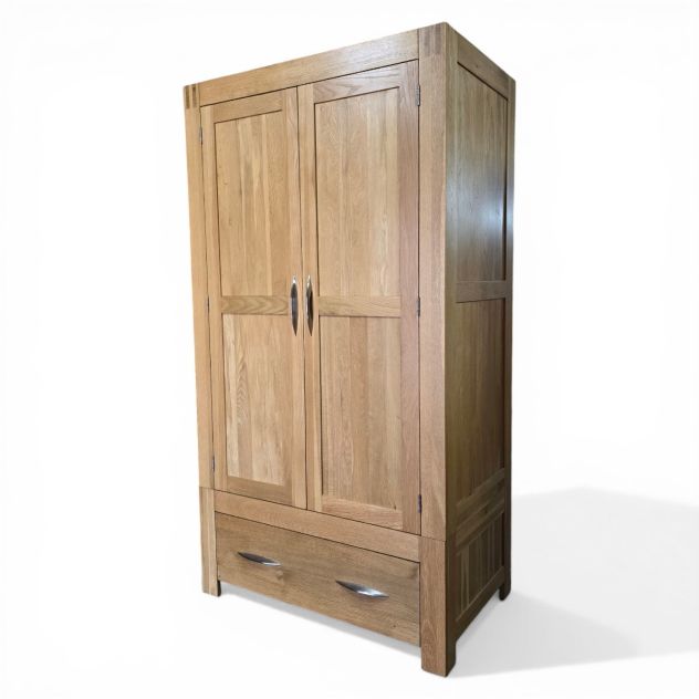 PreLoved Oak FurnitureLand Alto Double Wardrobe in Solid Oak PreLoved Oak FurnitureLand Alto Double Wardrobe in Solid Oak