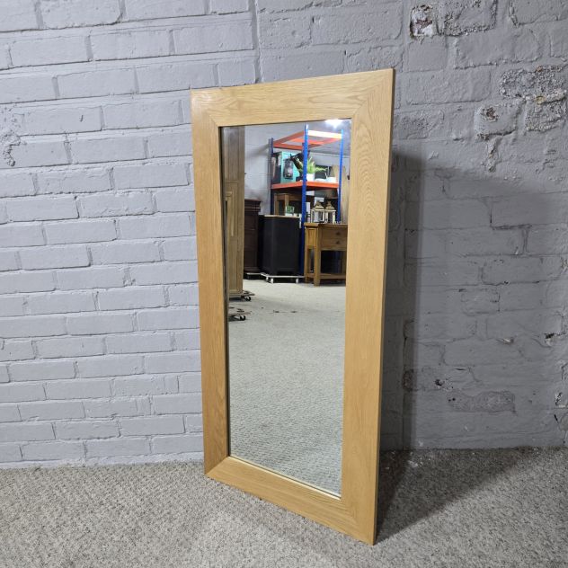 Second Hand Oak Furniture Land Solid Oak Wall Mirror: Timeless Quality at a Fraction of the Cost