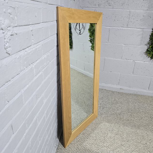 Second Hand Oak Furniture Land Solid Oak Wall Mirror: Timeless Quality at a Fraction of the Cost