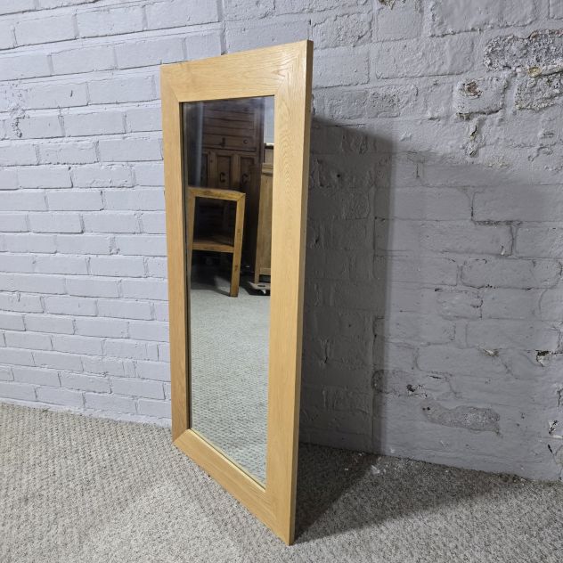 Second Hand Oak Furniture Land Solid Oak Wall Mirror: Timeless Quality at a Fraction of the Cost
