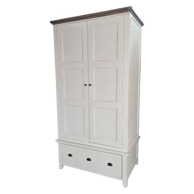 Barker And Stonehouse Carisbrooke Double Wardrobe: Reclaimed Wood Elegance Barker And Stonehouse Carisbrooke Double Wardrobe: Reclaimed Wood Elegance