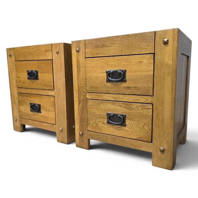 Second Hand Oak FurnitureLand Solid Oak Bedside Drawers - Save Big and Add Character Second Hand Oak FurnitureLand Solid Oak Bedside Drawers - Save Big and Add Character