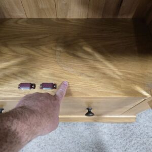 Elegant PreLoved Barker and Stonehouse Solid Oak Display Unit with Dovetail Joints and Adjustable Shelves Elegant PreLoved Barker and Stonehouse Solid Oak Display Unit with Dovetail Joints and Adjustable Shelves