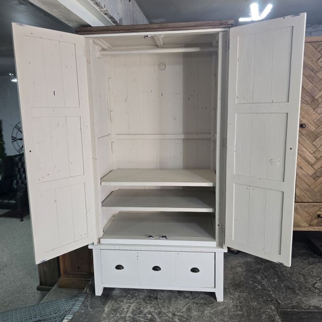 Barker And Stonehouse Carisbrooke Double Wardrobe: Reclaimed Wood Elegance Barker And Stonehouse Carisbrooke Double Wardrobe: Reclaimed Wood Elegance