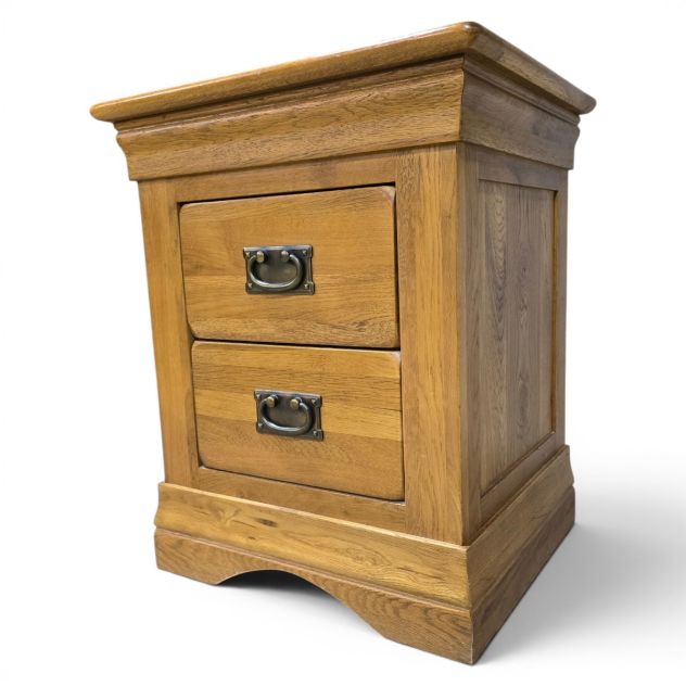 French Farmhouse Rustic Solid Oak Bedside Table from Oak FurnitureLand French Farmhouse Rustic Solid Oak Bedside Table from Oak FurnitureLand