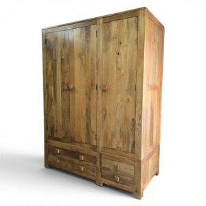 Explore the elegance of this pre-loved Oak Furniture Land Light Mantis triple wardrobe in solid mango wood Explore the elegance of this pre-loved Oak Furniture Land Light Mantis triple wardrobe in solid mango wood