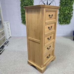 Elegant Oak Furniture Land Edinburgh Solid Oak Tallboy - Perfect for Any Bedroom Elegant Oak Furniture Land Edinburgh Solid Oak Tallboy - Perfect for Any Bedroom