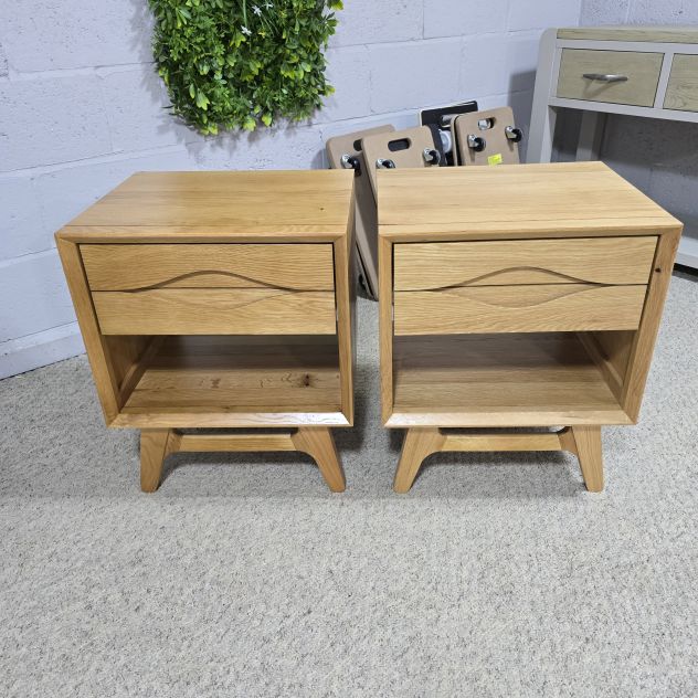 Peek inside its story... then write your own chapter with these pre-owned Oak Furniture land Ellipse bedside tables Peek inside its story... then write your own chapter with these pre-owned Oak Furniture land Ellipse bedside tables
