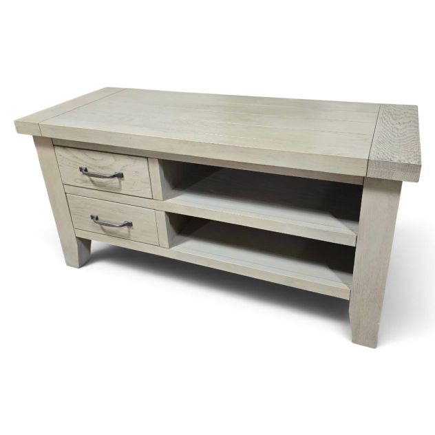 Explore the second hand solid wood TV stand in soft grey wash, a perfect blend of quality and affordability. Explore the second hand solid wood TV stand in soft grey wash, a perfect blend of quality and affordability.