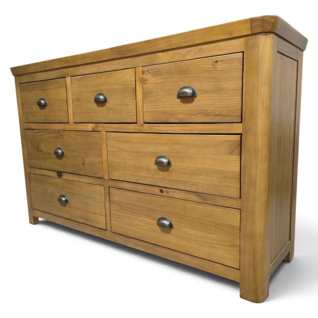 Pre-owned Solid Pine Double Chest of Drawers: Timeless Quality at a Fraction of the Cost Pre-owned Solid Pine Double Chest of Drawers: Timeless Quality at a Fraction of the Cost