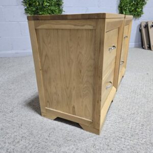 Oak Furniture Land Bevel Solid Oak Bedside Cabinets - Preowned and Fabulous Oak Furniture Land Bevel Solid Oak Bedside Cabinets - Preowned and Fabulous