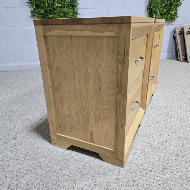 Oak Furniture Land Bevel Solid Oak Bedside Cabinets - Preowned and Fabulous Oak Furniture Land Bevel Solid Oak Bedside Cabinets - Preowned and Fabulous