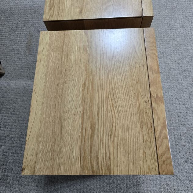 Peek inside its story... then write your own chapter with these pre-owned Oak Furniture land Ellipse bedside tables Peek inside its story... then write your own chapter with these pre-owned Oak Furniture land Ellipse bedside tables