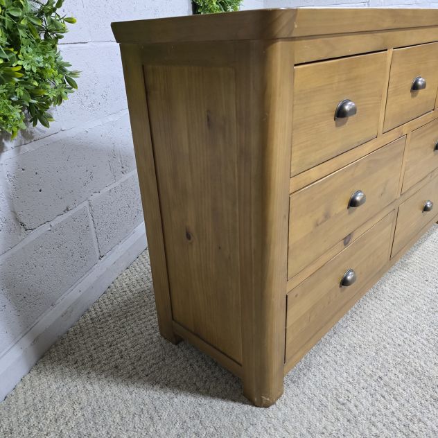 Pre-owned Solid Pine Double Chest of Drawers: Timeless Quality at a Fraction of the Cost Pre-owned Solid Pine Double Chest of Drawers: Timeless Quality at a Fraction of the Cost