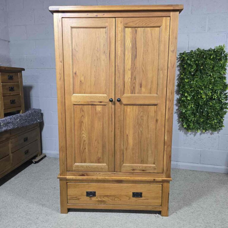 Barker and Stonehouse Solid Oak Double Wardrobe: Timeless Quality and Substantial Savings Barker and Stonehouse Solid Oak Double Wardrobe: Timeless Quality and Substantial Savings