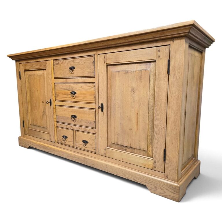 Explore the rustic elegance of this PreLoved Barker and Stonehouse French oak sideboard. Save 89% and enjoy luxury at a fraction of the cost. Explore the rustic elegance of this PreLoved Barker and Stonehouse French oak sideboard. Save 89% and enjoy luxury at a fraction of the cost.