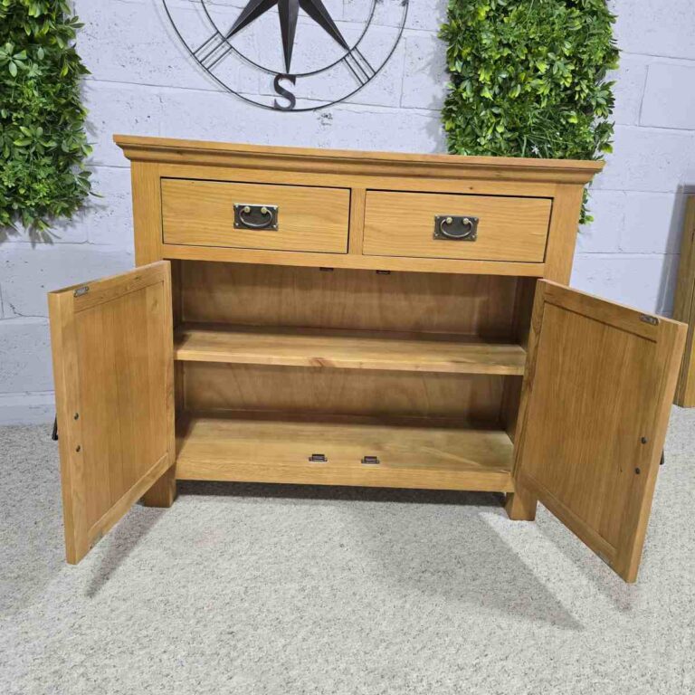 Peek inside its story... then write your own chapter with this pre-loved solid oak sideboard. Peek inside its story... then write your own chapter with this pre-loved solid oak sideboard.